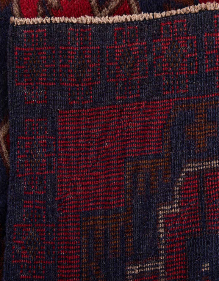 Detail image of  2' 10 x 4' 8  Hand Knotted Balouch Persian Wool Rug