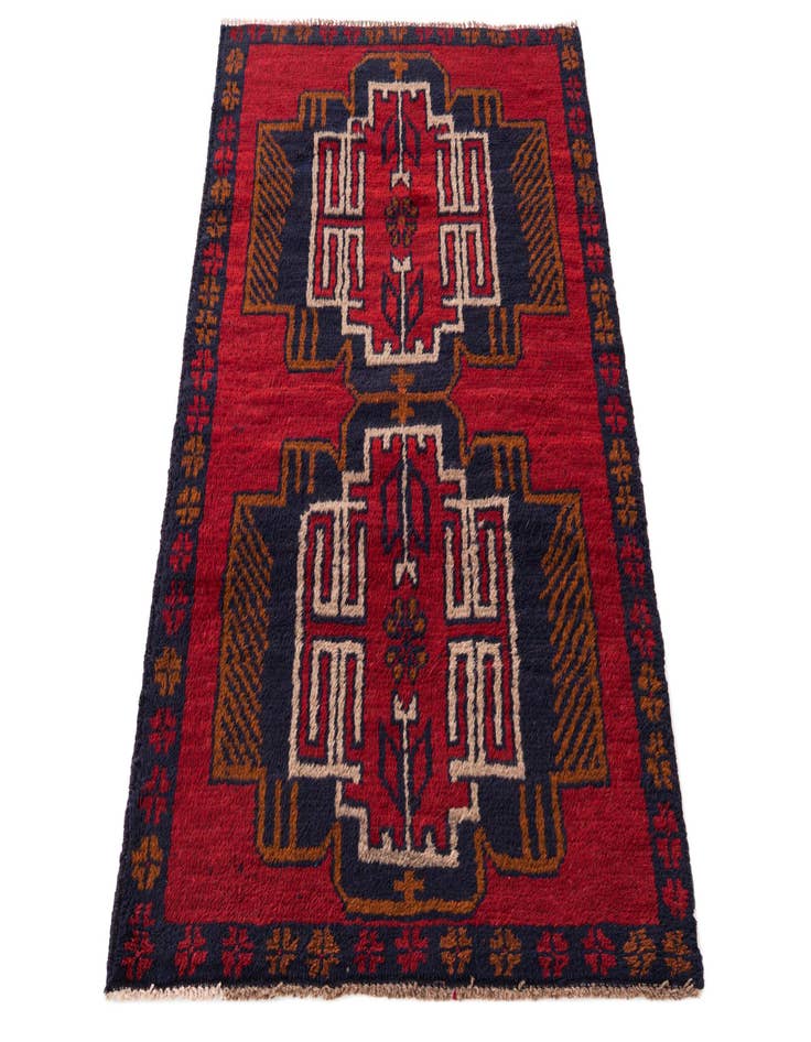 Detail image of  2' 10 x 4' 7  Hand Knotted Balouch Persian Wool Rug