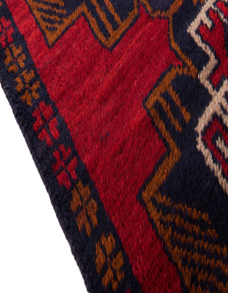 Detail image of  2' 10 x 4' 7  Hand Knotted Balouch Persian Wool Rug