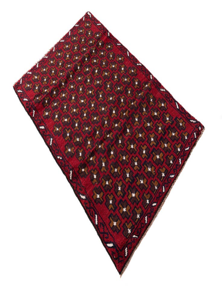 Detail image of  3' x 4' 6  Hand Knotted Balouch Persian Wool Rug