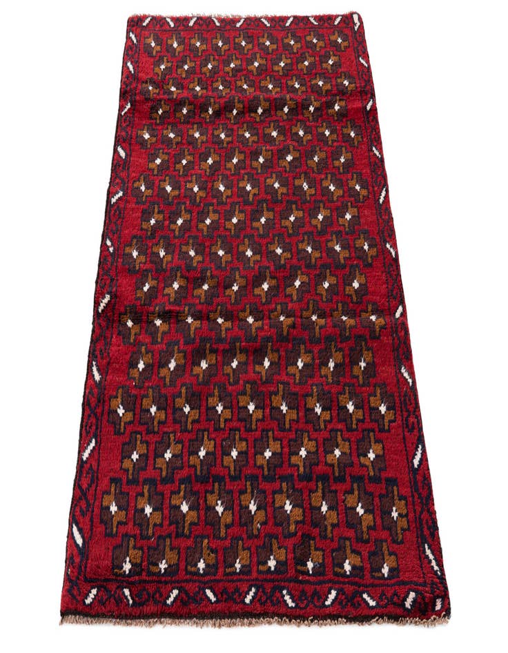 Detail image of  3' x 4' 6  Hand Knotted Balouch Persian Wool Rug