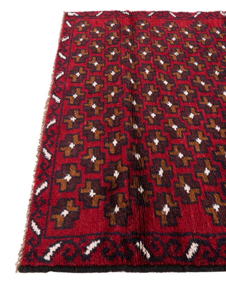 Detail image of  3' x 4' 6  Hand Knotted Balouch Persian Wool Rug