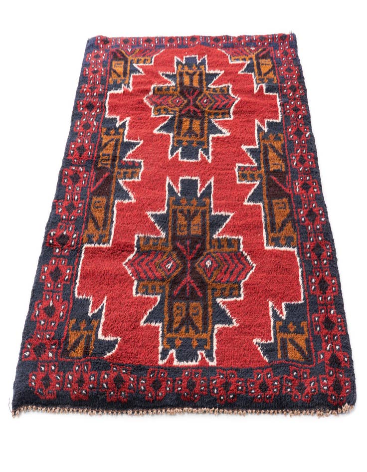 Detail image of  3' x 4' 7  Hand Knotted Balouch Persian Wool Rug