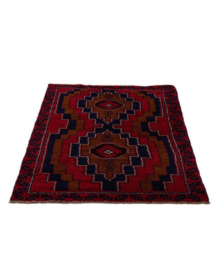 Detail image of  2' 9 x 4' 8  Hand Knotted Balouch Persian Wool Rug