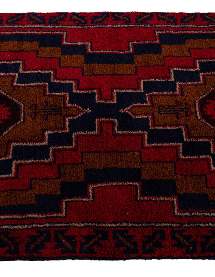 Detail image of  2' 9 x 4' 8  Hand Knotted Balouch Persian Wool Rug