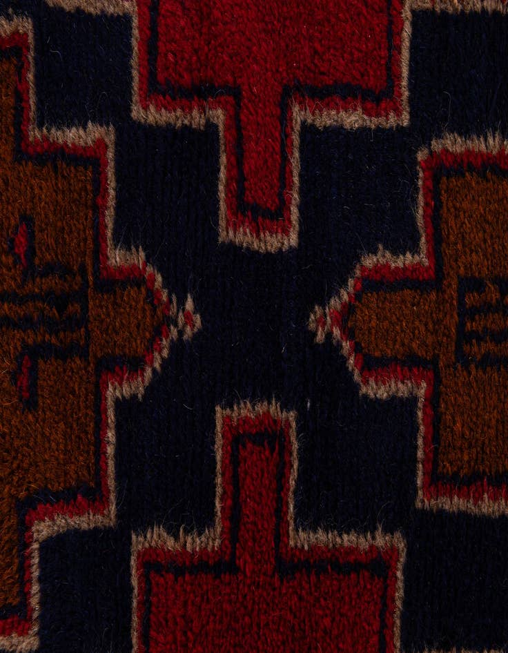 Detail image of  2' 9 x 4' 8  Hand Knotted Balouch Persian Wool Rug