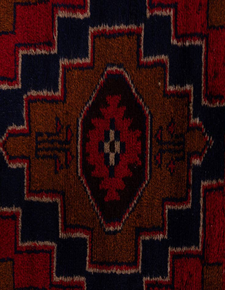 Detail image of  2' 9 x 4' 8  Hand Knotted Balouch Persian Wool Rug