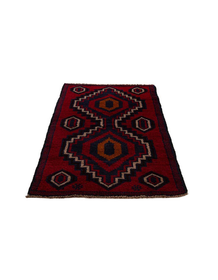 Detail image of  2' 9 x 4' 7  Hand Knotted Balouch Persian Wool Rug