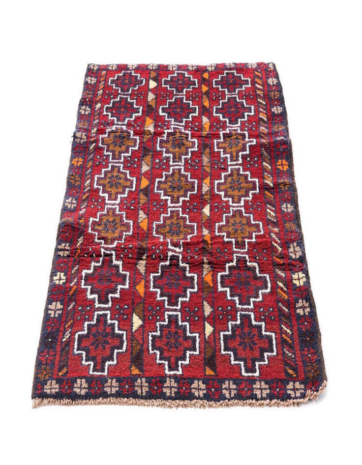 Detail image of  2' 10 x 4' 7  Hand Knotted Balouch Persian Wool Rug