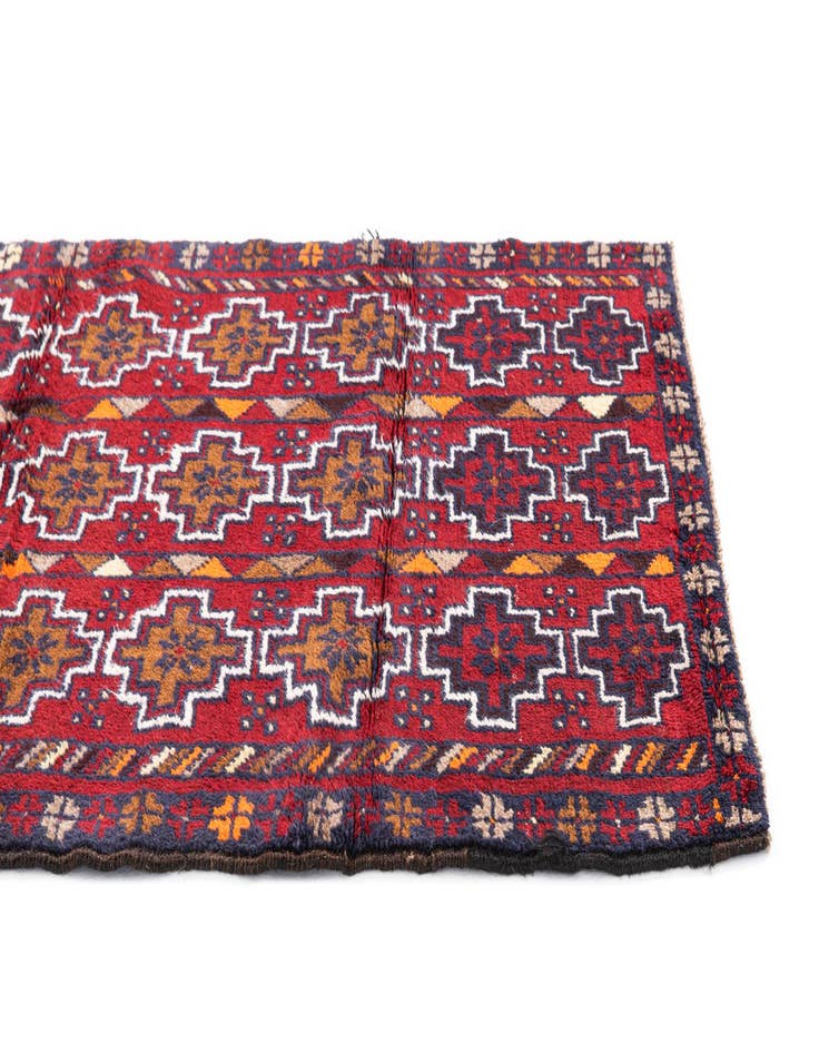 Detail image of  2' 10 x 4' 7  Hand Knotted Balouch Persian Wool Rug