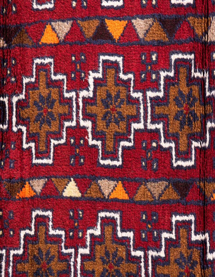 Detail image of  2' 10 x 4' 7  Hand Knotted Balouch Persian Wool Rug