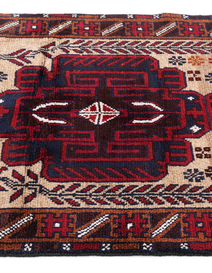 Detail image of  2' 10 x 4' 6  Hand Knotted Balouch Persian Wool Rug