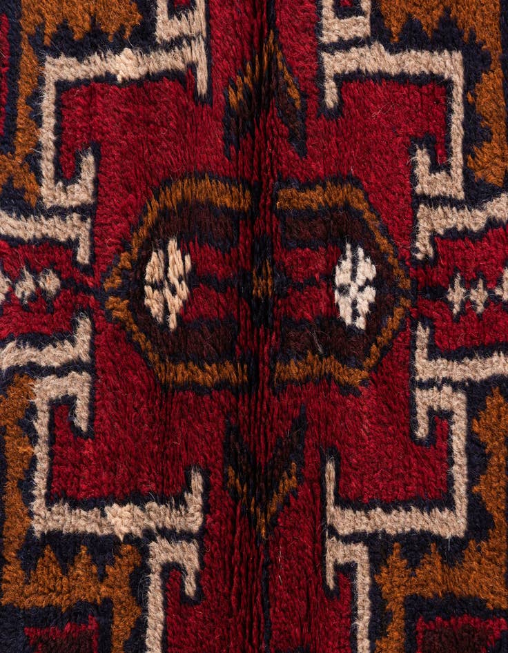 Detail image of  2' 10 x 4' 10  Hand Knotted Balouch Persian Wool Rug