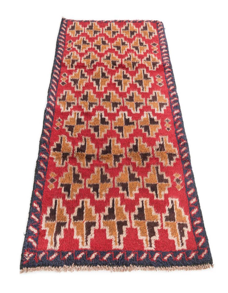 Detail image of  2' 10 x 4' 7  Hand Knotted Balouch Persian Wool Rug