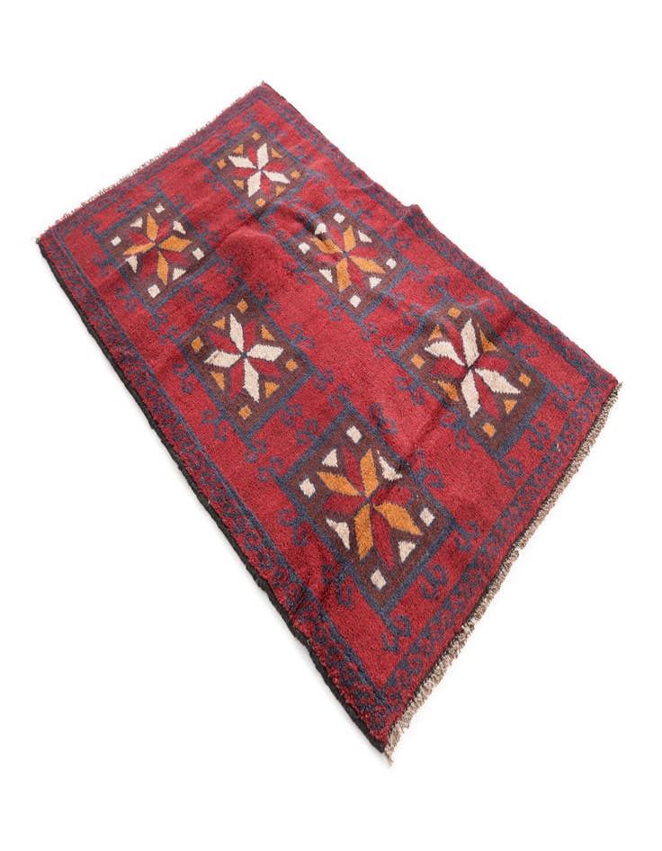 Detail image of  2' 10 x 4' 6  Hand Knotted Balouch Persian Wool Rug