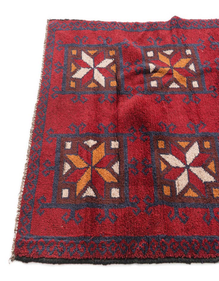 Detail image of  2' 10 x 4' 6  Hand Knotted Balouch Persian Wool Rug