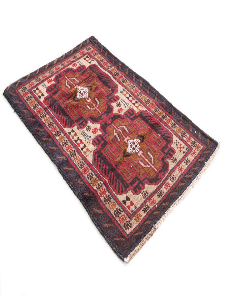 Detail image of  3' x 4' 6  Hand Knotted Balouch Persian Wool Rug