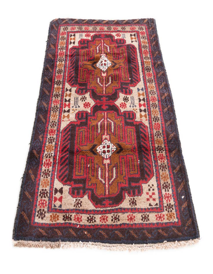 Detail image of  3' x 4' 6  Hand Knotted Balouch Persian Wool Rug