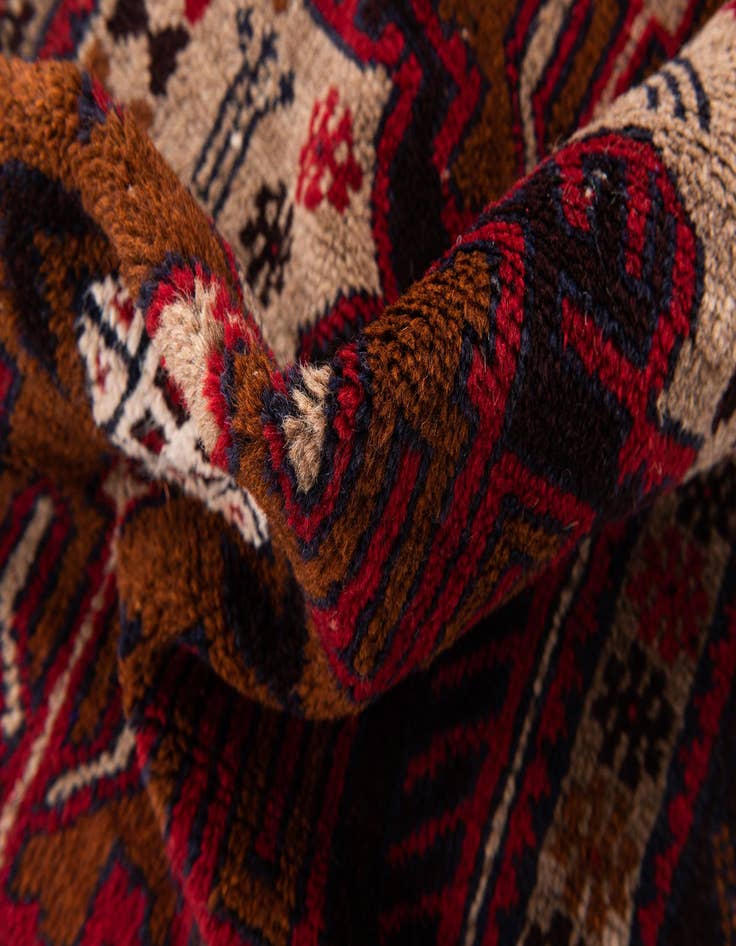 Detail image of  3' x 4' 6  Hand Knotted Balouch Persian Wool Rug