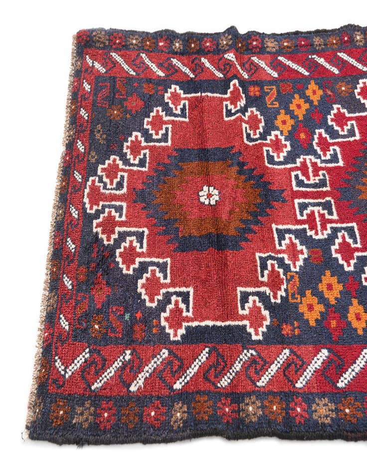 Detail image of  2' 10 x 4' 7  Hand Knotted Balouch Persian Wool Rug