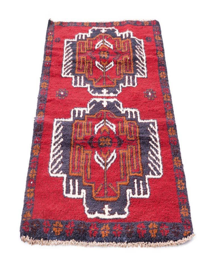 Detail image of  2' 8 x 4' 9  Hand Knotted Balouch Persian Wool Rug