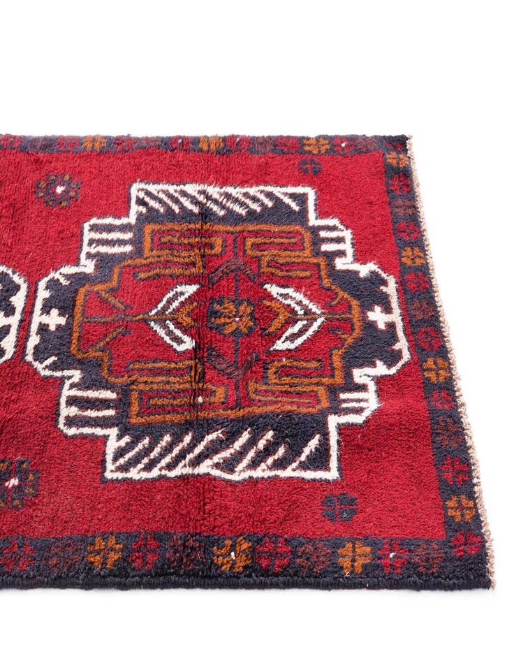 Detail image of  2' 8 x 4' 9  Hand Knotted Balouch Persian Wool Rug