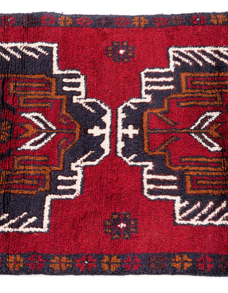 Detail image of  2' 8 x 4' 9  Hand Knotted Balouch Persian Wool Rug