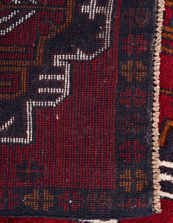 Detail image of  2' 8 x 4' 9  Hand Knotted Balouch Persian Wool Rug