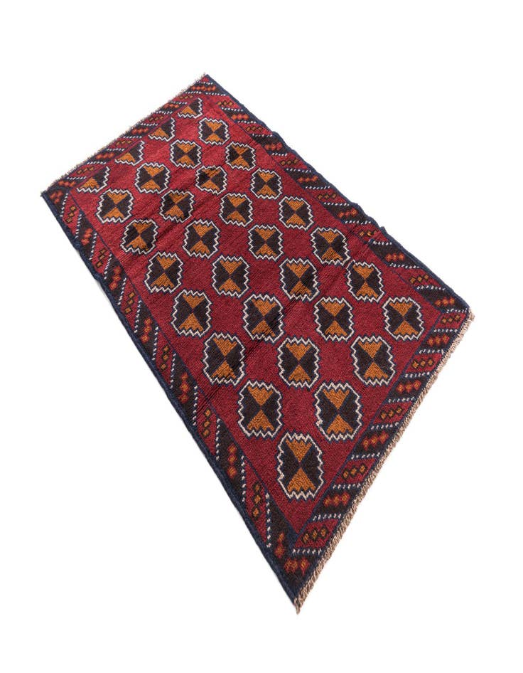 Detail image of  3' x 4' 5  Hand Knotted Balouch Persian Wool Rug