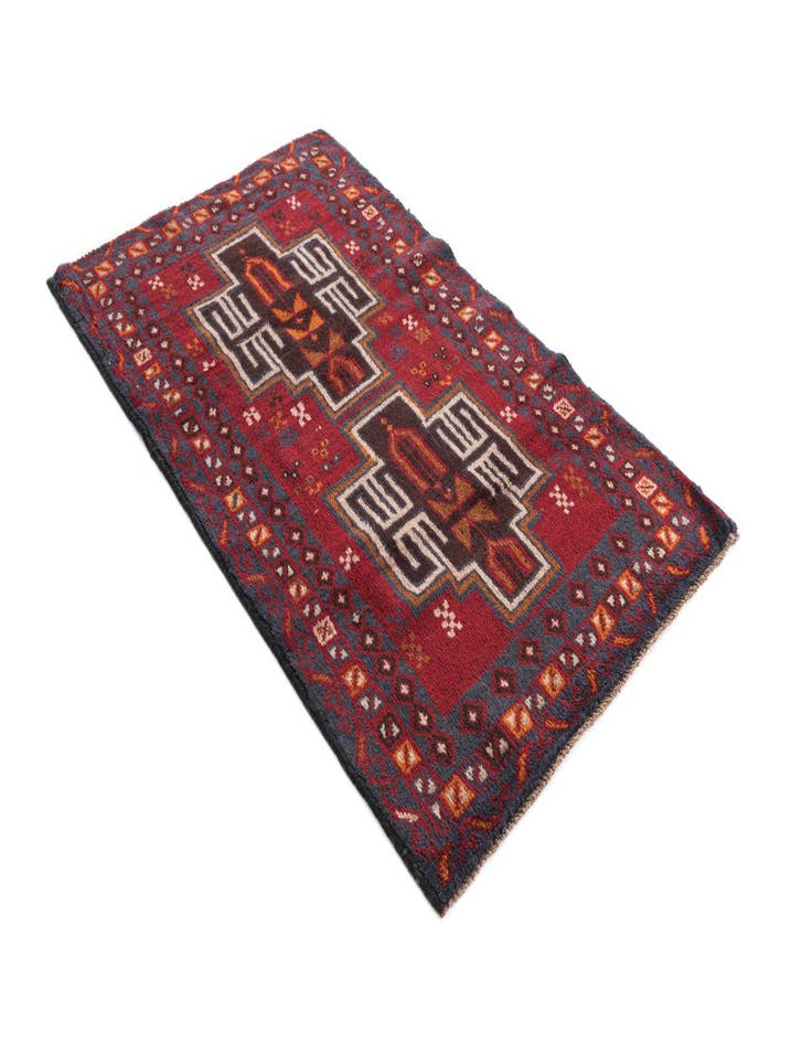 Detail image of  2' 10 x 4' 9  Hand Knotted Balouch Persian Wool Rug