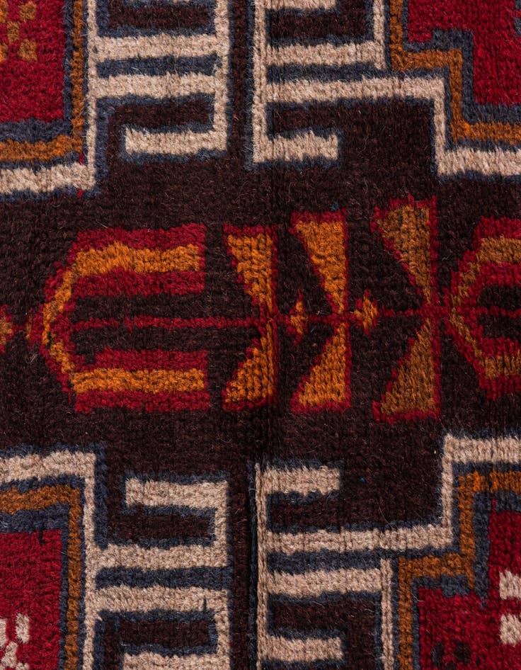 Detail image of  2' 10 x 4' 9  Hand Knotted Balouch Persian Wool Rug