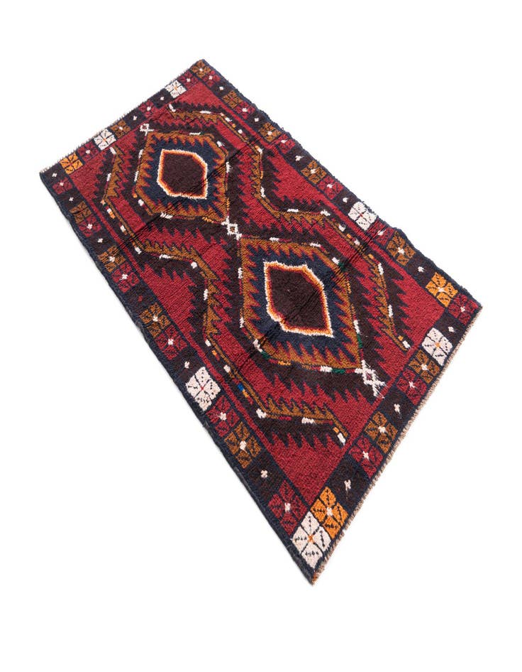 Detail image of  2' 9 x 4' 7  Hand Knotted Balouch Persian Wool Rug