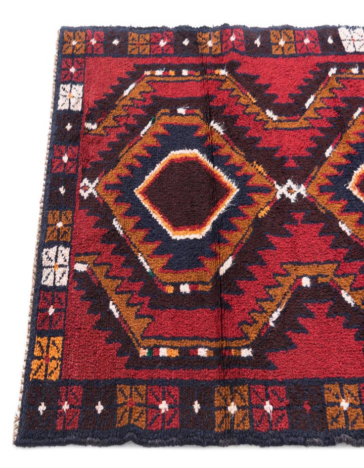 Detail image of  2' 9 x 4' 7  Hand Knotted Balouch Persian Wool Rug