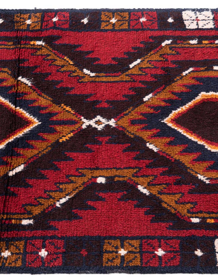 Detail image of  2' 9 x 4' 7  Hand Knotted Balouch Persian Wool Rug