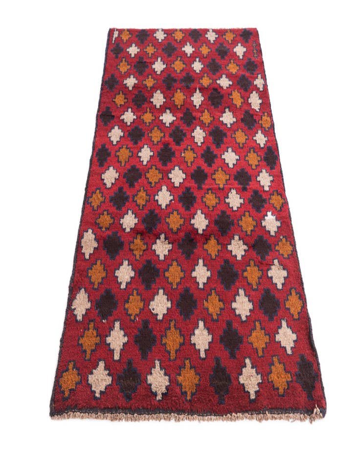 Detail image of  2' 9 x 4' 8  Hand Knotted Balouch Persian Wool Rug