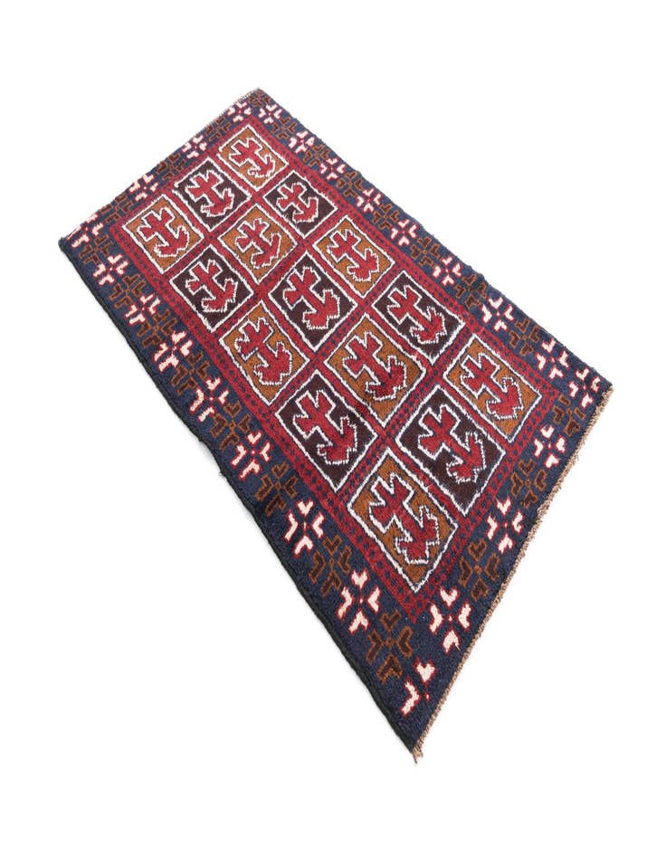 Detail image of  2' 10 x 4' 8  Hand Knotted Balouch Persian Wool Rug