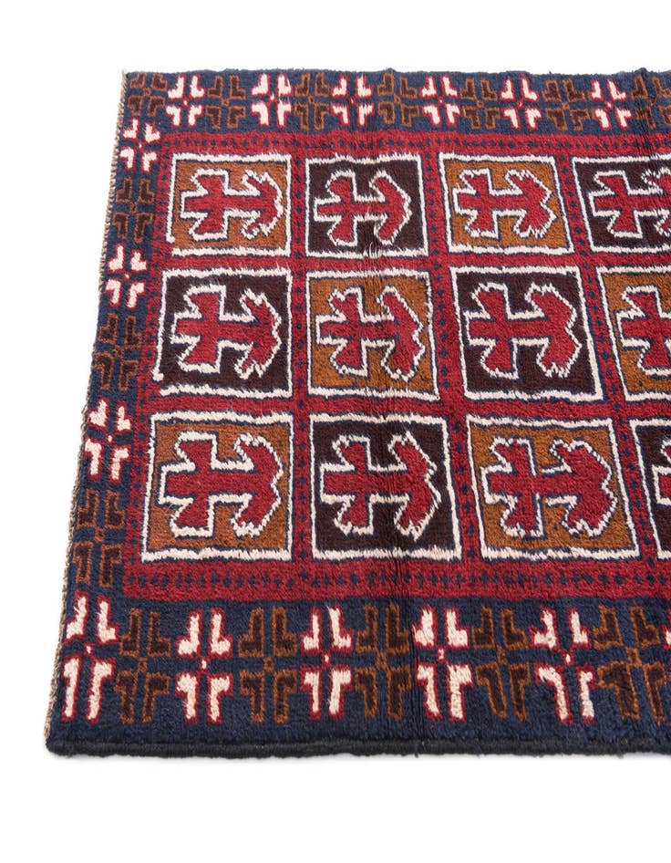 Detail image of  2' 10 x 4' 8  Hand Knotted Balouch Persian Wool Rug