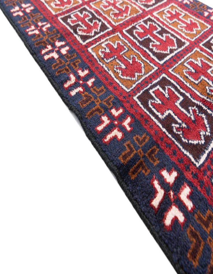 Detail image of  2' 10 x 4' 8  Hand Knotted Balouch Persian Wool Rug