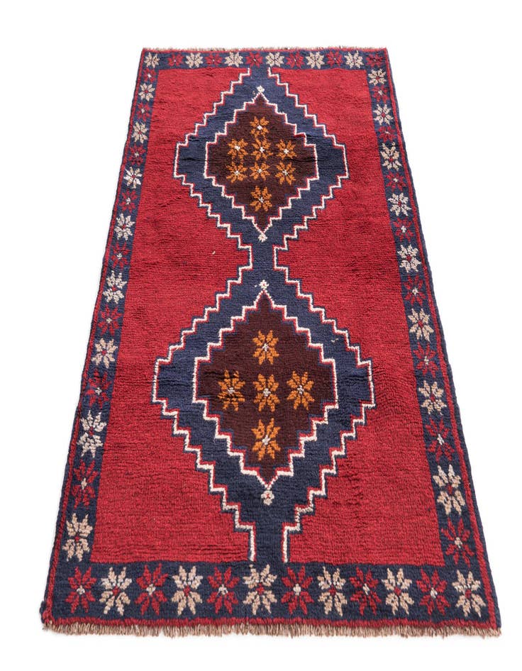 Detail image of  3' x 4' 6  Hand Knotted Balouch Persian Wool Rug