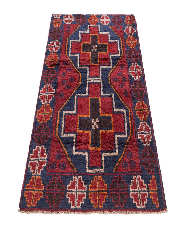 Detail image of  3' x 4' 5  Hand Knotted Balouch Persian Wool Rug