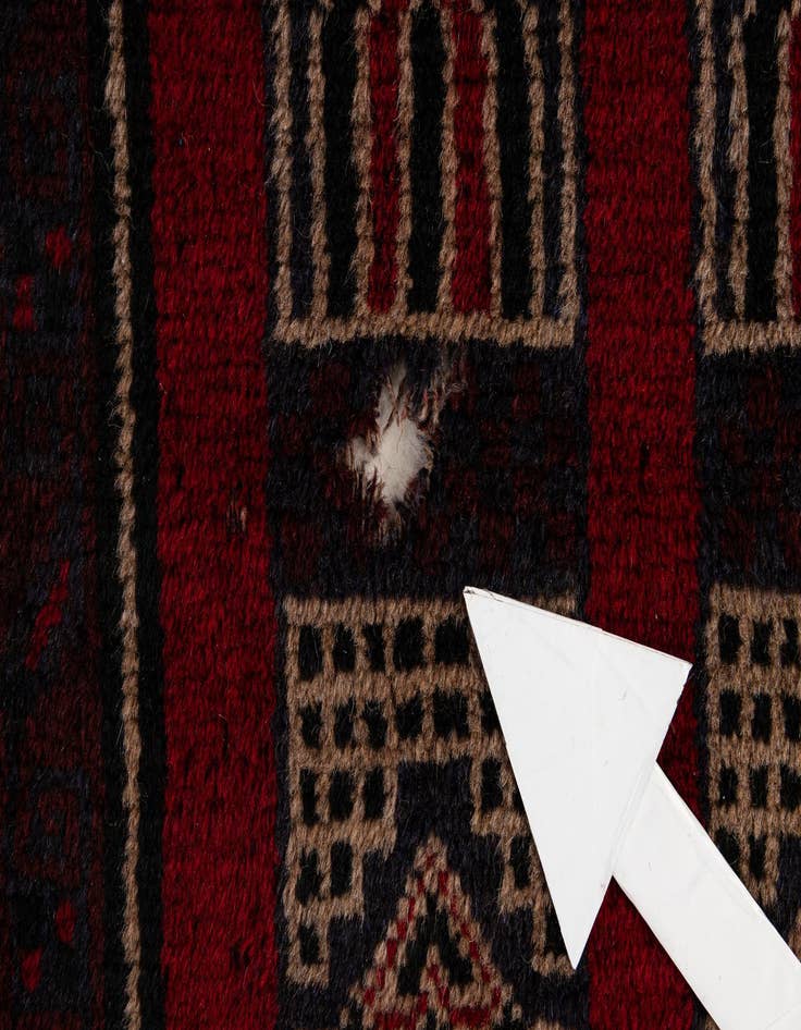 Detail image of  3' x 4' 9  Hand Knotted Balouch Persian Wool Rug