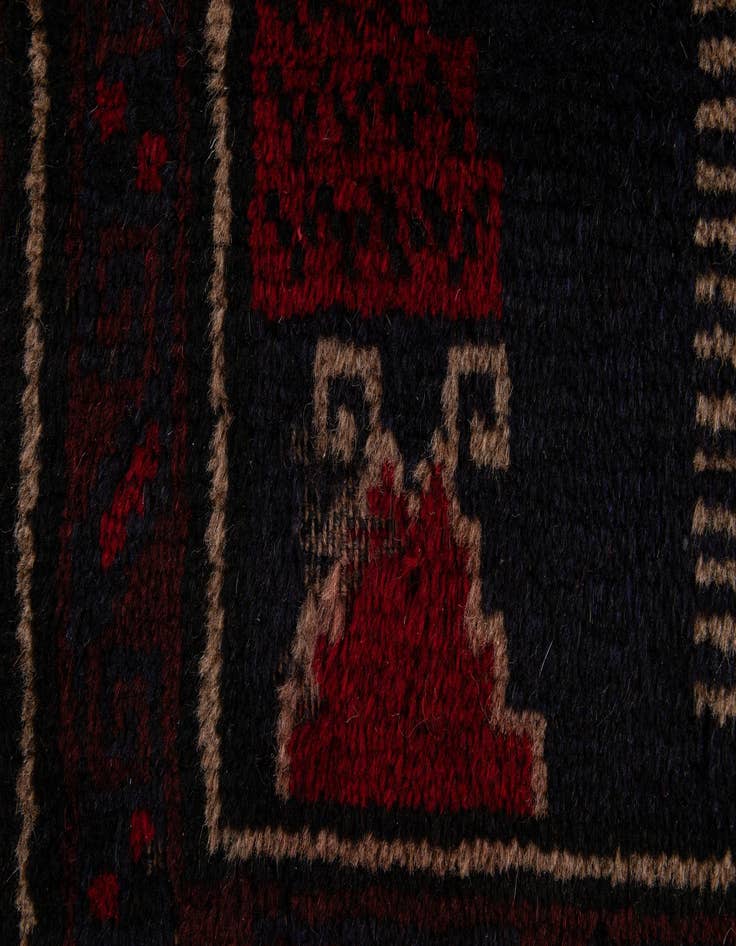 Detail image of  3' x 4' 9  Hand Knotted Balouch Persian Wool Rug