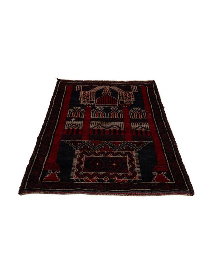 Detail image of  3' x 4' 9  Hand Knotted Balouch Persian Wool Rug