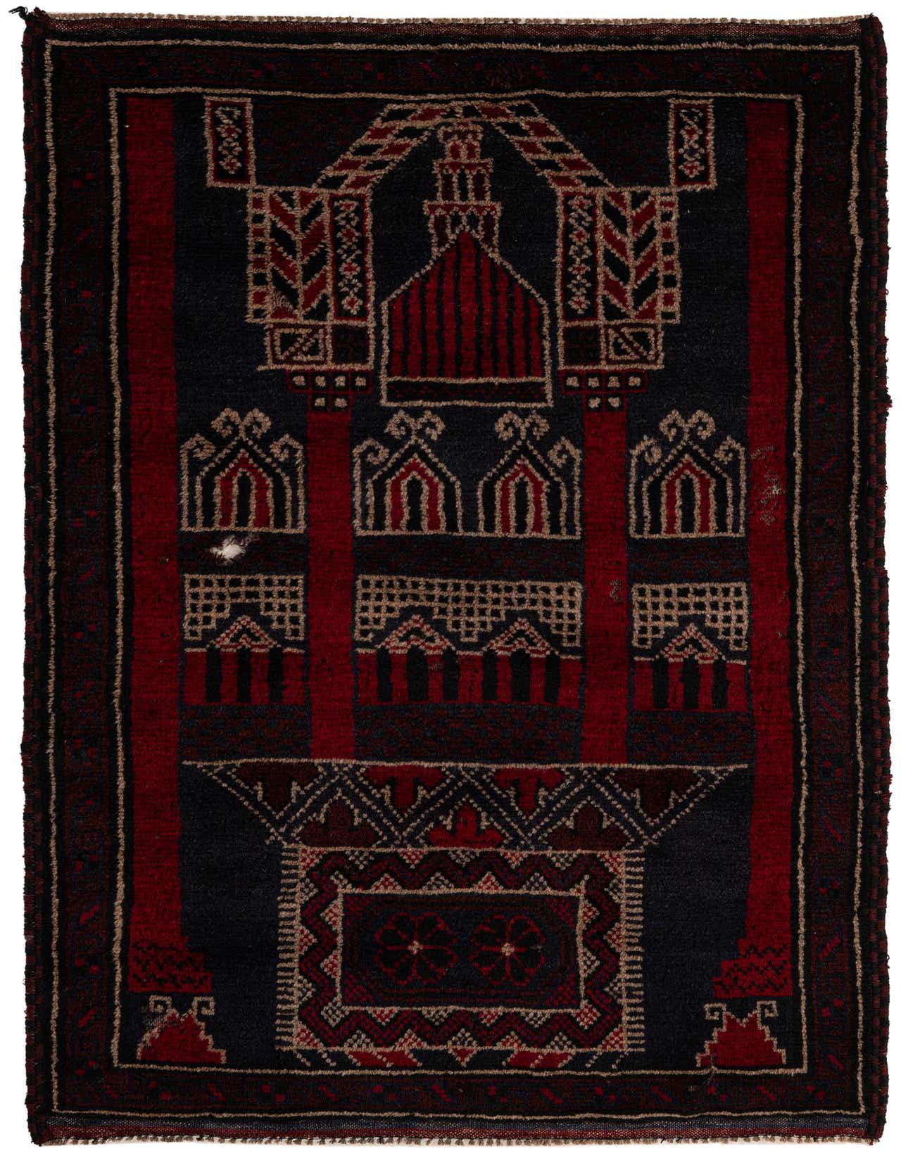 Primary image  3' x 4' 9  Hand Knotted Balouch Persian Wool Rug