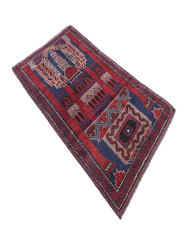 Detail image of  2' 9 x 4' 9  Hand Knotted Balouch Persian Wool Rug