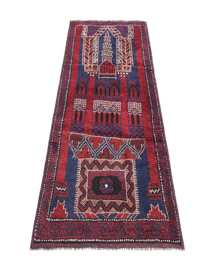 Detail image of  2' 9 x 4' 9  Hand Knotted Balouch Persian Wool Rug