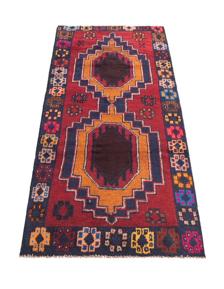 Detail image of  2' 9 x 4' 8  Hand Knotted Balouch Persian Wool Rug