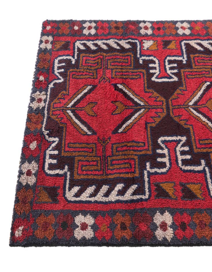 Detail image of  2' 9 x 4' 9  Hand Knotted Balouch Persian Wool Rug