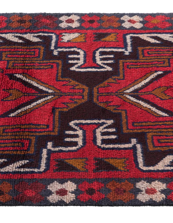 Detail image of  2' 9 x 4' 9  Hand Knotted Balouch Persian Wool Rug
