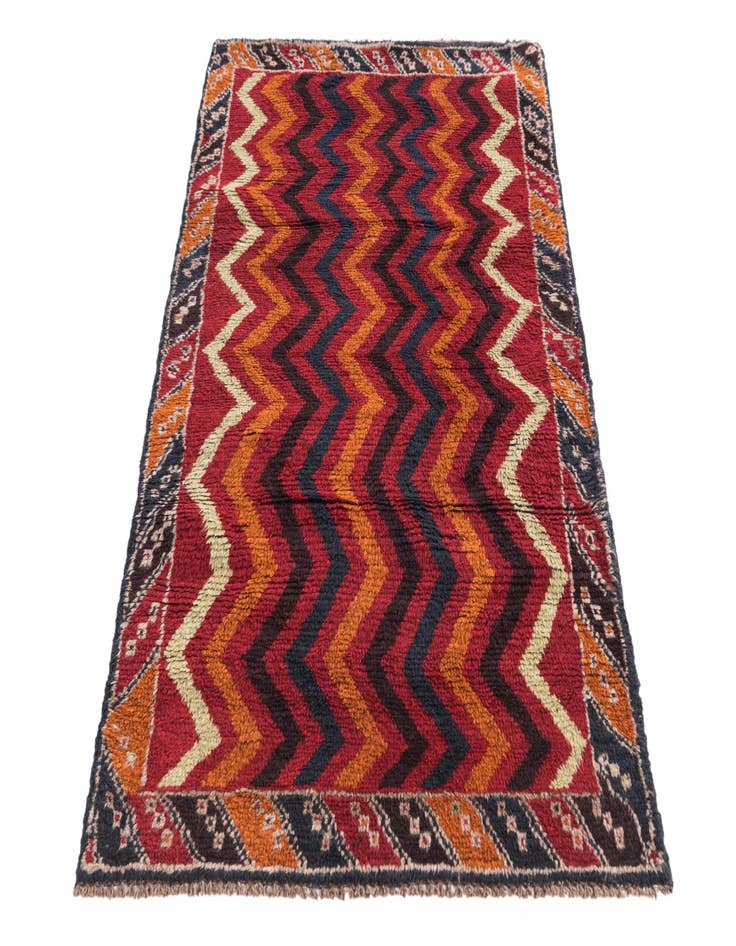 Detail image of  2' 10 x 4' 9  Hand Knotted Balouch Persian Wool Rug
